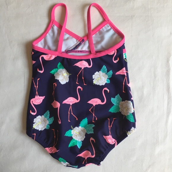 Girls bathing suit size 12 months flamingos floral - Picture 9 of 13